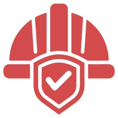 icona casco lavoro e scudo sicurezza sul lavoro